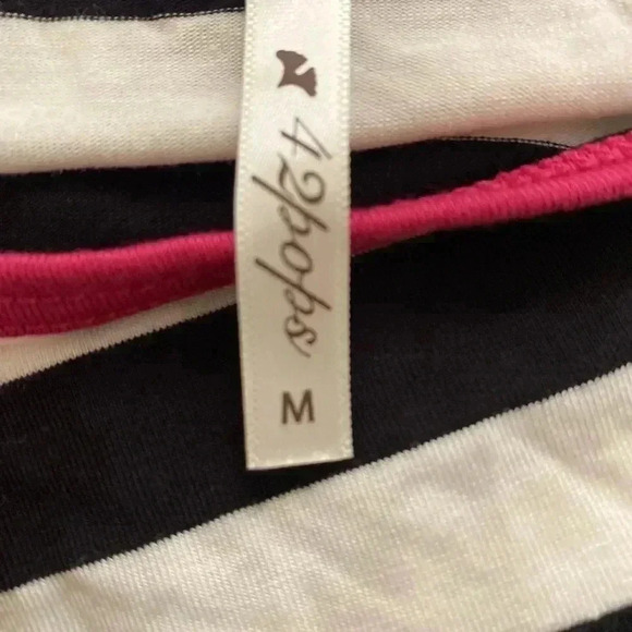 🆕42Pops Asymmetrical Hem Stripped Tunic Top M🆕 - Picture 7 of 8